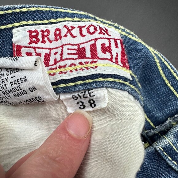 Vintage Jeans Blue Denim Braxton Stretch 1980s Taiwan Retro 5 Pocket High Waist - Picture 7 of 15